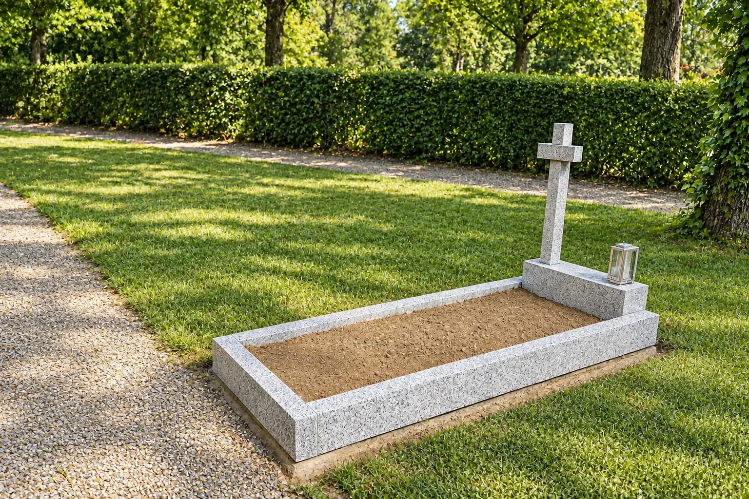 Náhrobek ze světlé žuly