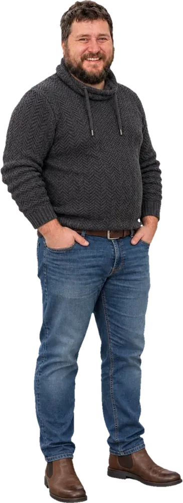Aleš Procházka na schodišti